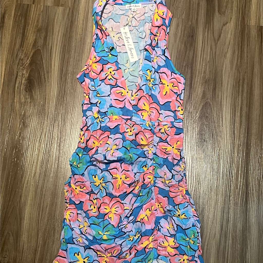 For Love And Lemons Vibrant Pink And Blue Floral Dress